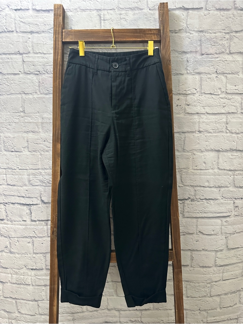 a new day Black Cropped Trousers - Relaxed Ankle Fit